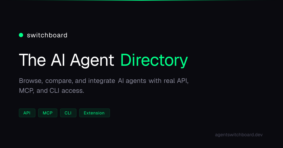 Agent Switchboard — AI Agent Directory